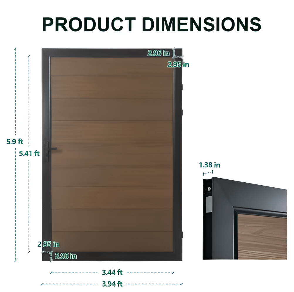 WPC Fence Gate Single (4ft x 6ft) - Wall Forma