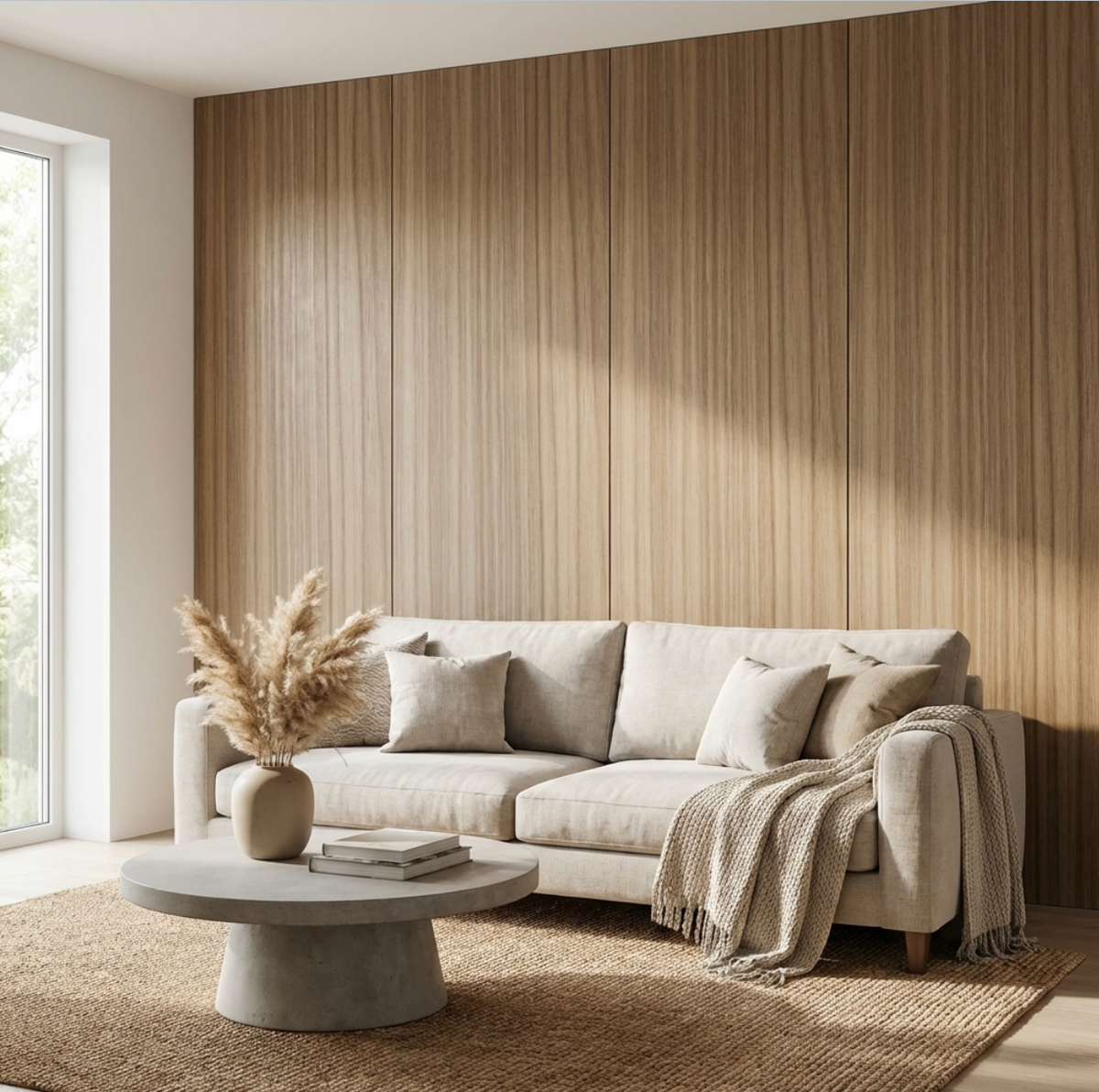 Commercial Grade Ash Wood Veneer Wall Panels | 108" x 48" | Waterproof & Bendable - Wall Forma