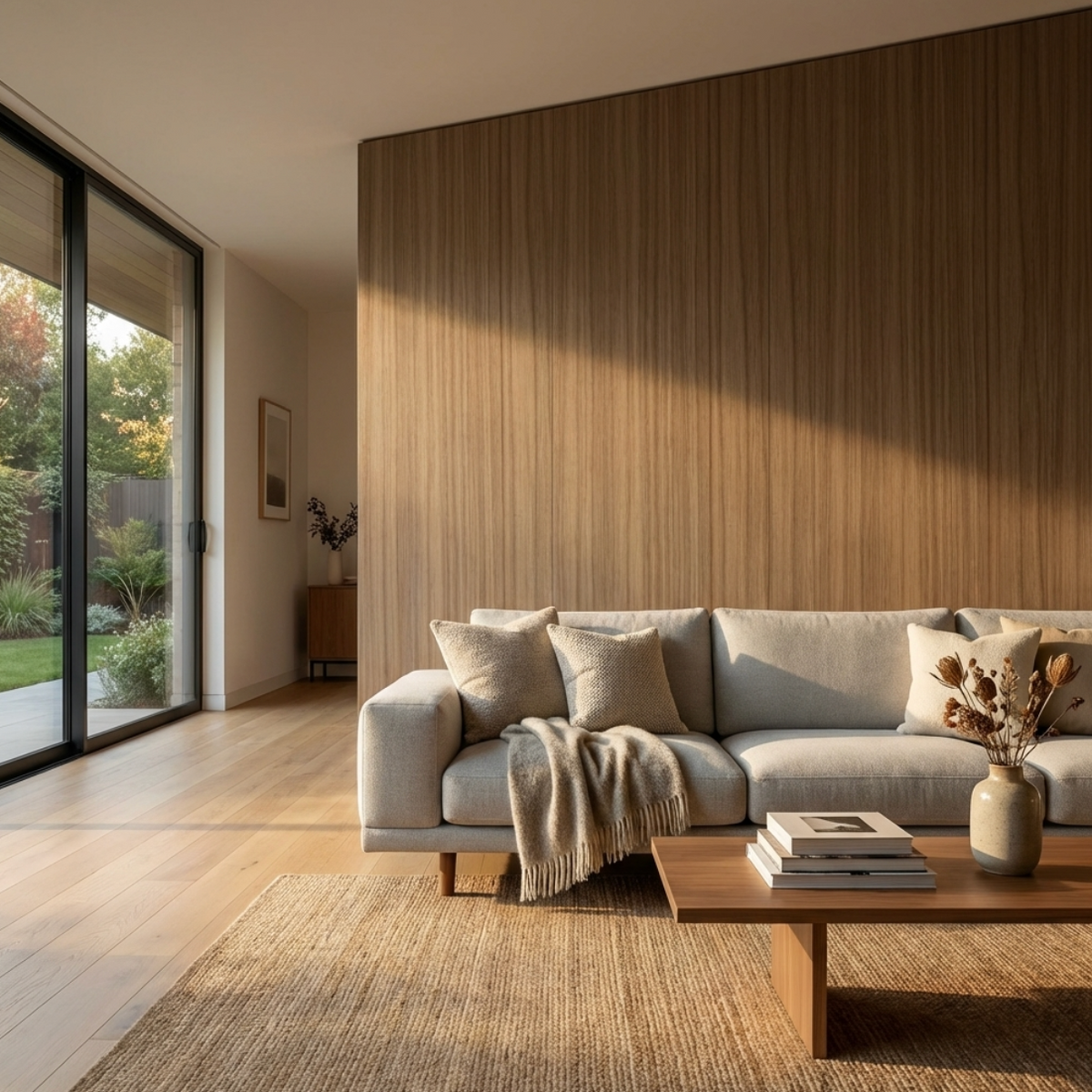 Commercial Grade Ash Wood Veneer Wall Panels | 108" x 48" | Waterproof & Bendable - Wall Forma