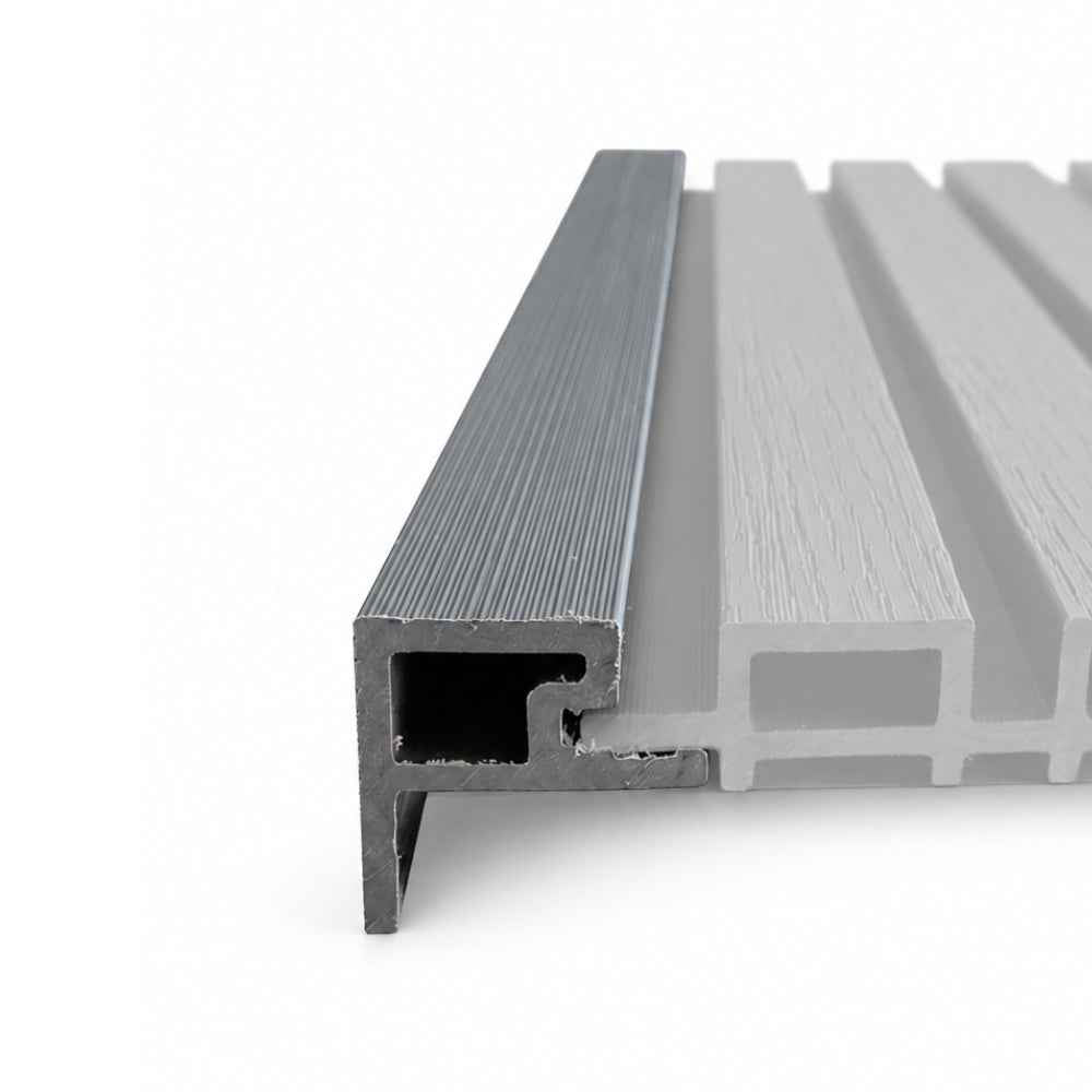2.6M Silver Grey WPC Cladding Starter Trim