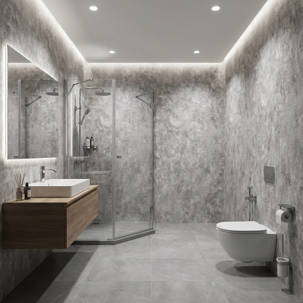 Gray Stone Panels - Waterproof Rough Texture PVC Sheets - Wall Forma