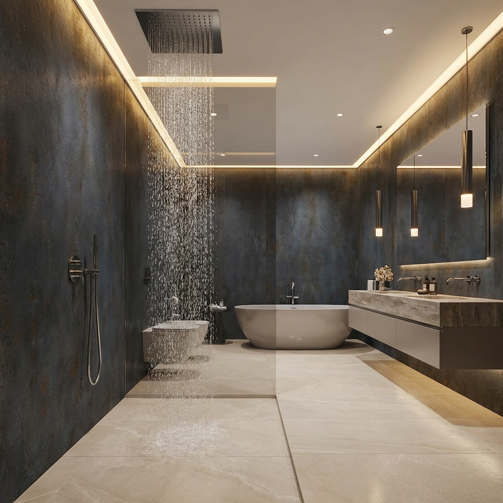 Dark Charcoal Stone Panels - Waterproof Rough Texture PVC Sheets - Wall Forma