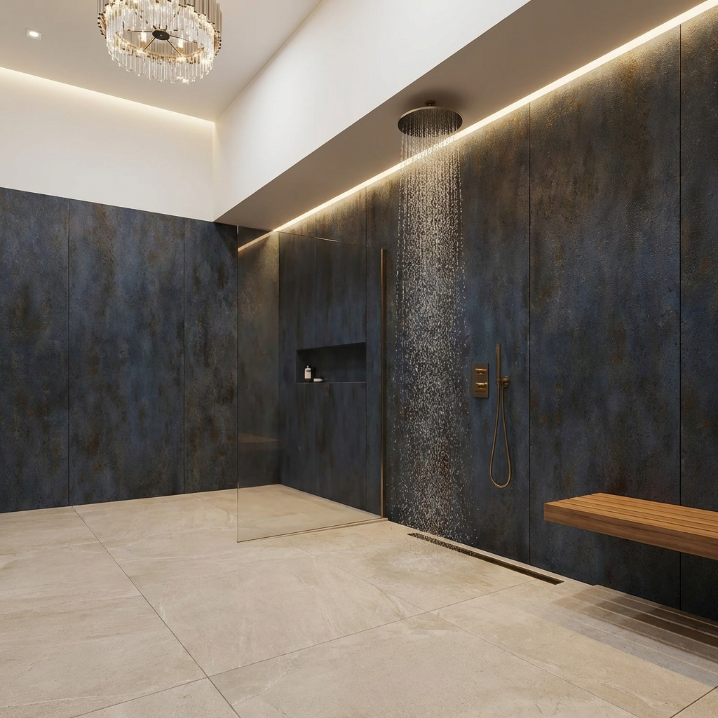Dark Charcoal Stone Panels - Waterproof Rough Texture PVC Sheets - Wall Forma