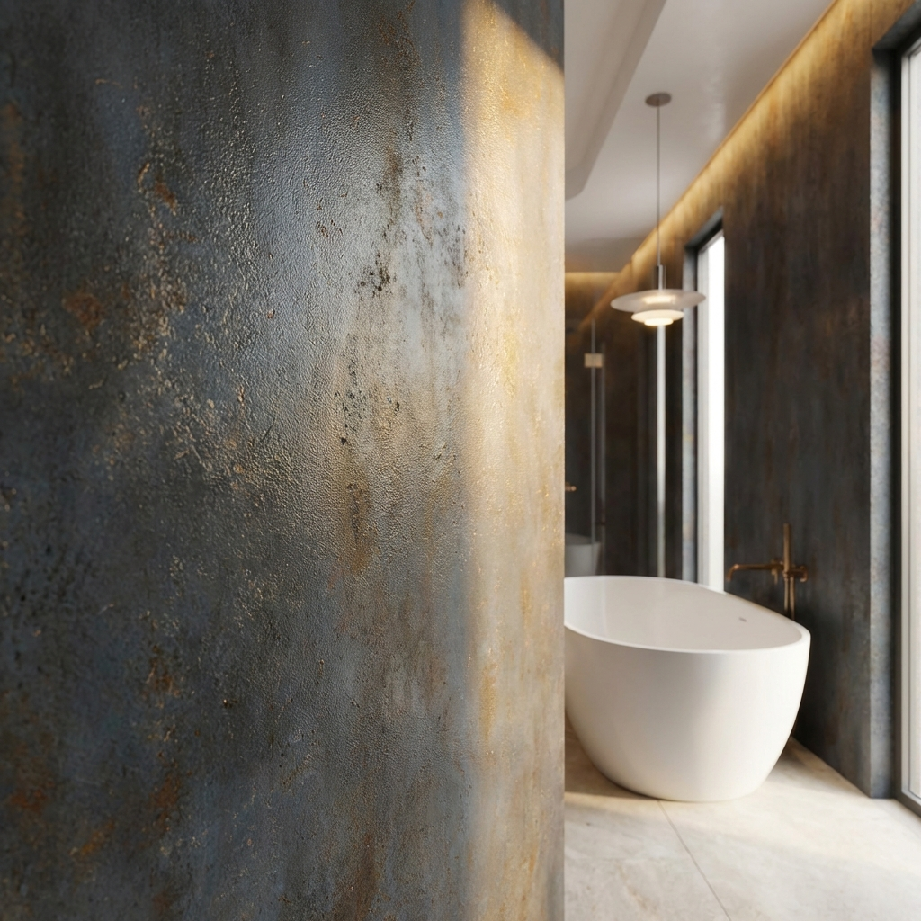 Dark Charcoal Stone Panels - Waterproof Rough Texture PVC Sheets - Wall Forma