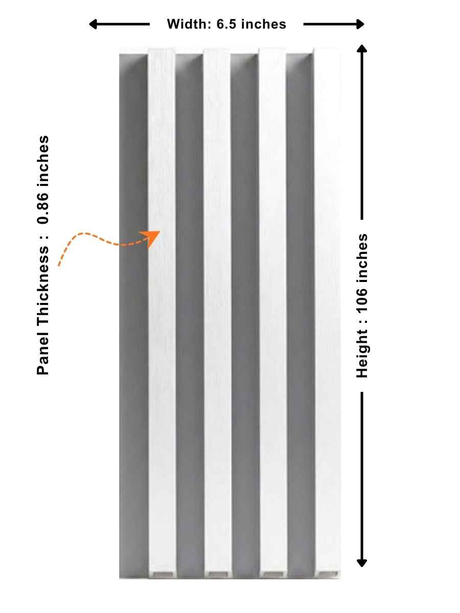 White Brushed WPC Fluted 3D Wall Panels |  42.9 sq. ft./Box