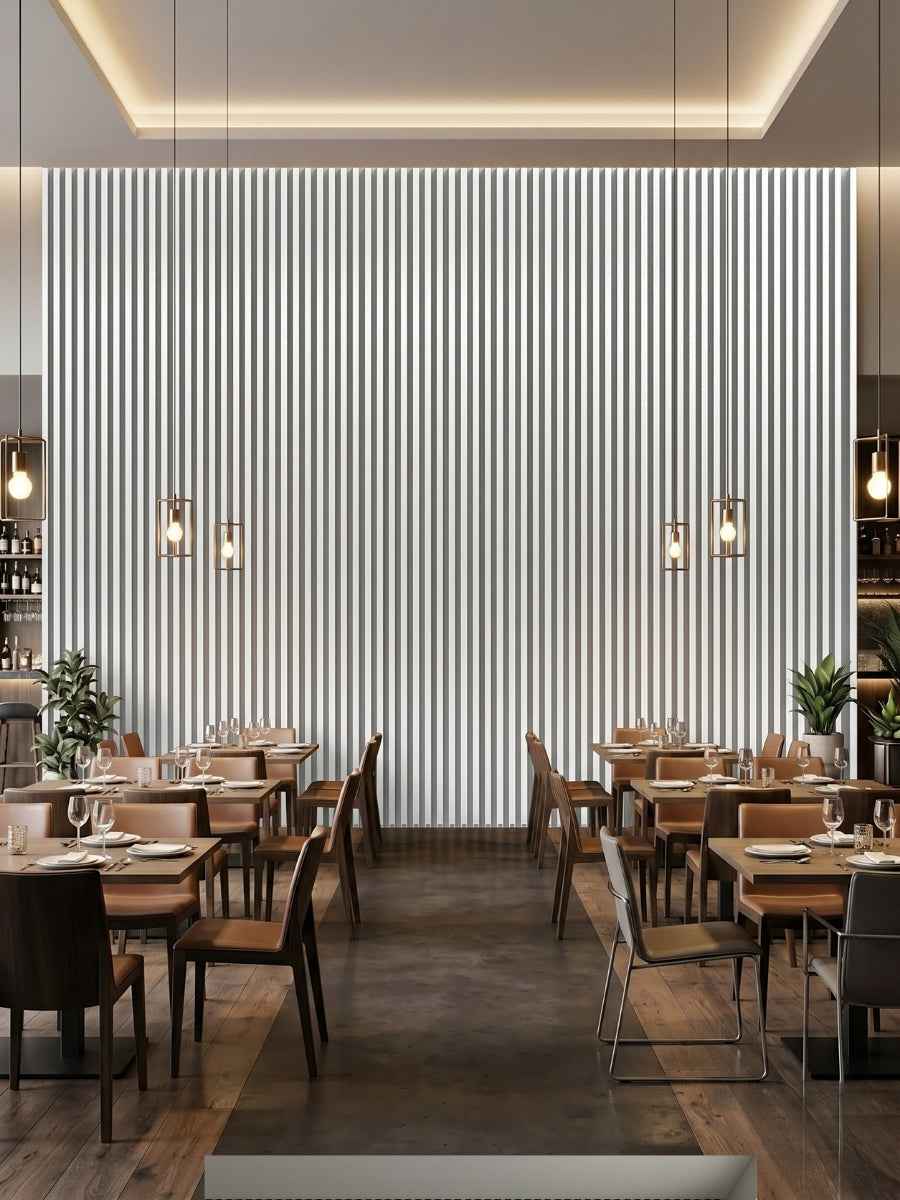 White Brushed WPC Fluted 3D Wall Panels |  42.9 sq. ft./Box