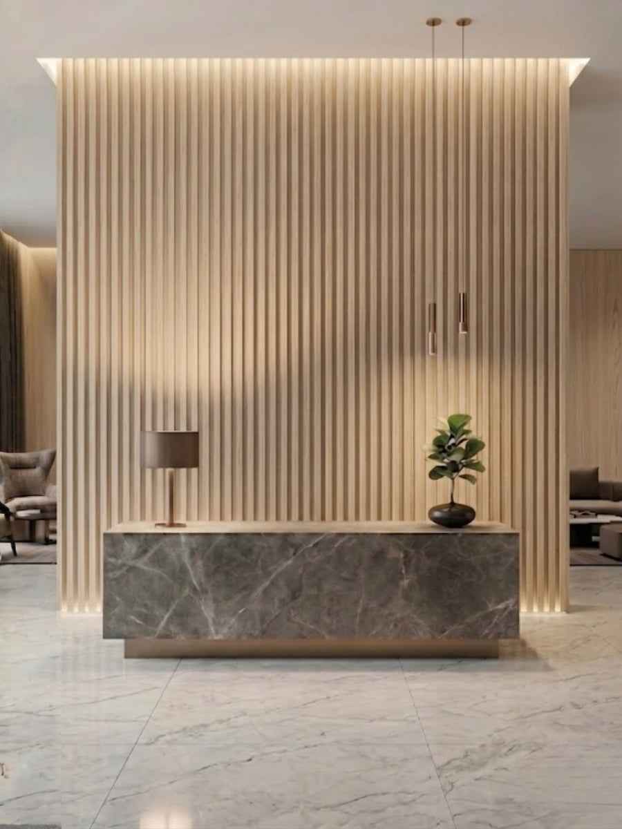 White Oak WPC Fluted 3D Wall Panels |  42.9 sq. ft./Box