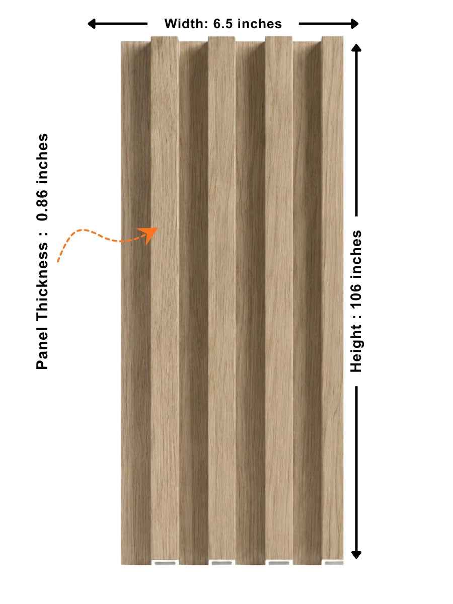 White Oak WPC Fluted 3D Wall Panels |  42.9 sq. ft./Box
