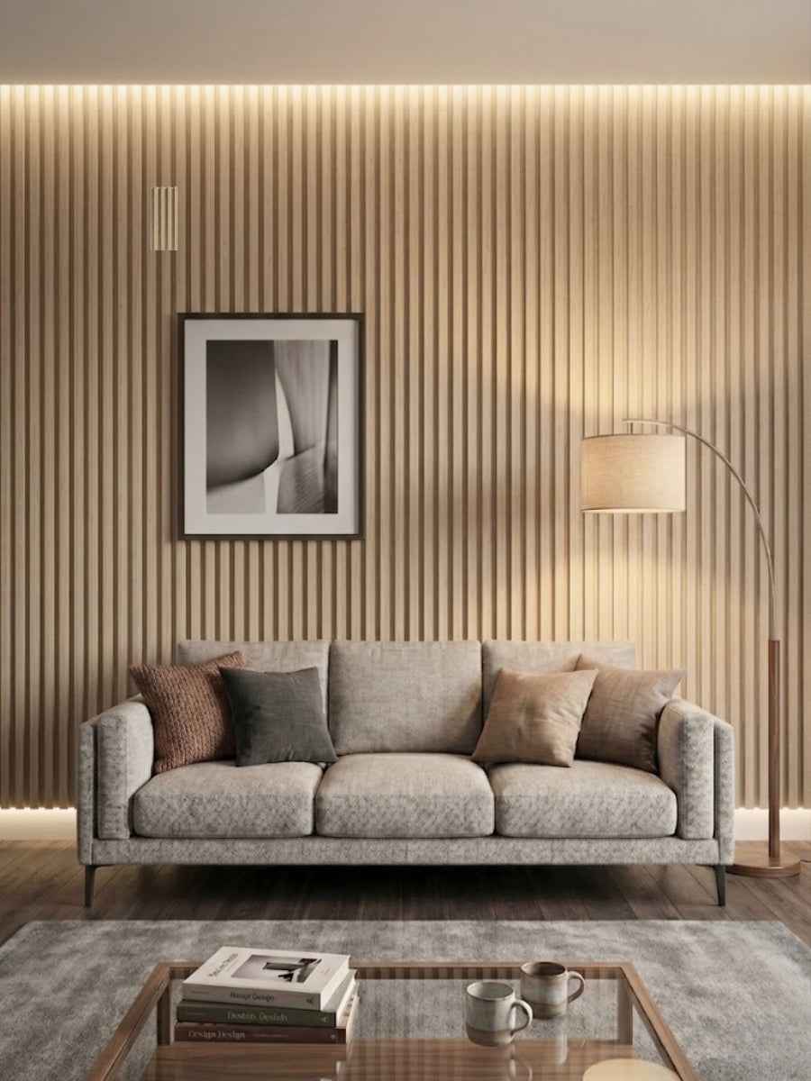 White Oak WPC Fluted 3D Wall Panels |  42.9 sq. ft./Box