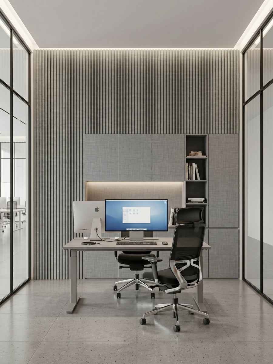White linen WPC Fluted 3D Wall Panels |  42.9 sq. ft./Box