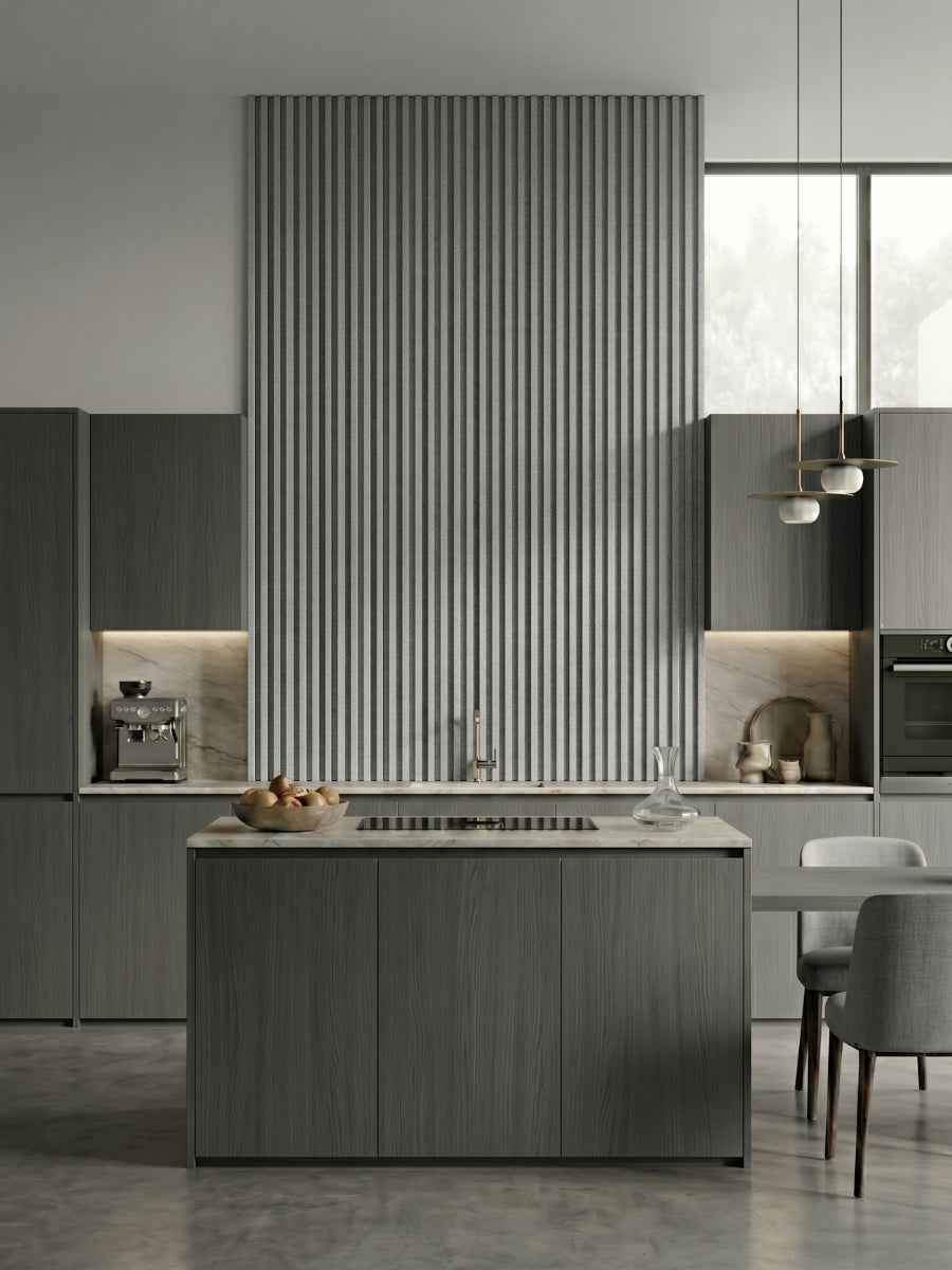 White linen WPC Fluted 3D Wall Panels |  42.9 sq. ft./Box