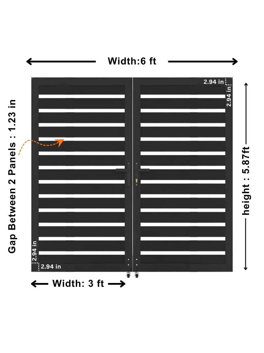 Aluminum Premium Fence Gate 6x6 – Modern, Heavy Duty, Semi Privacy