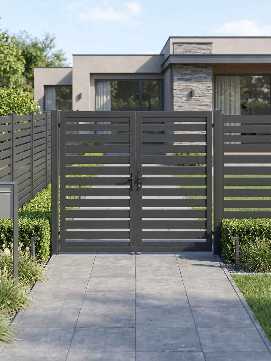 Aluminum Premium Fence Gate 6x6 – Modern, Heavy Duty, Semi Privacy