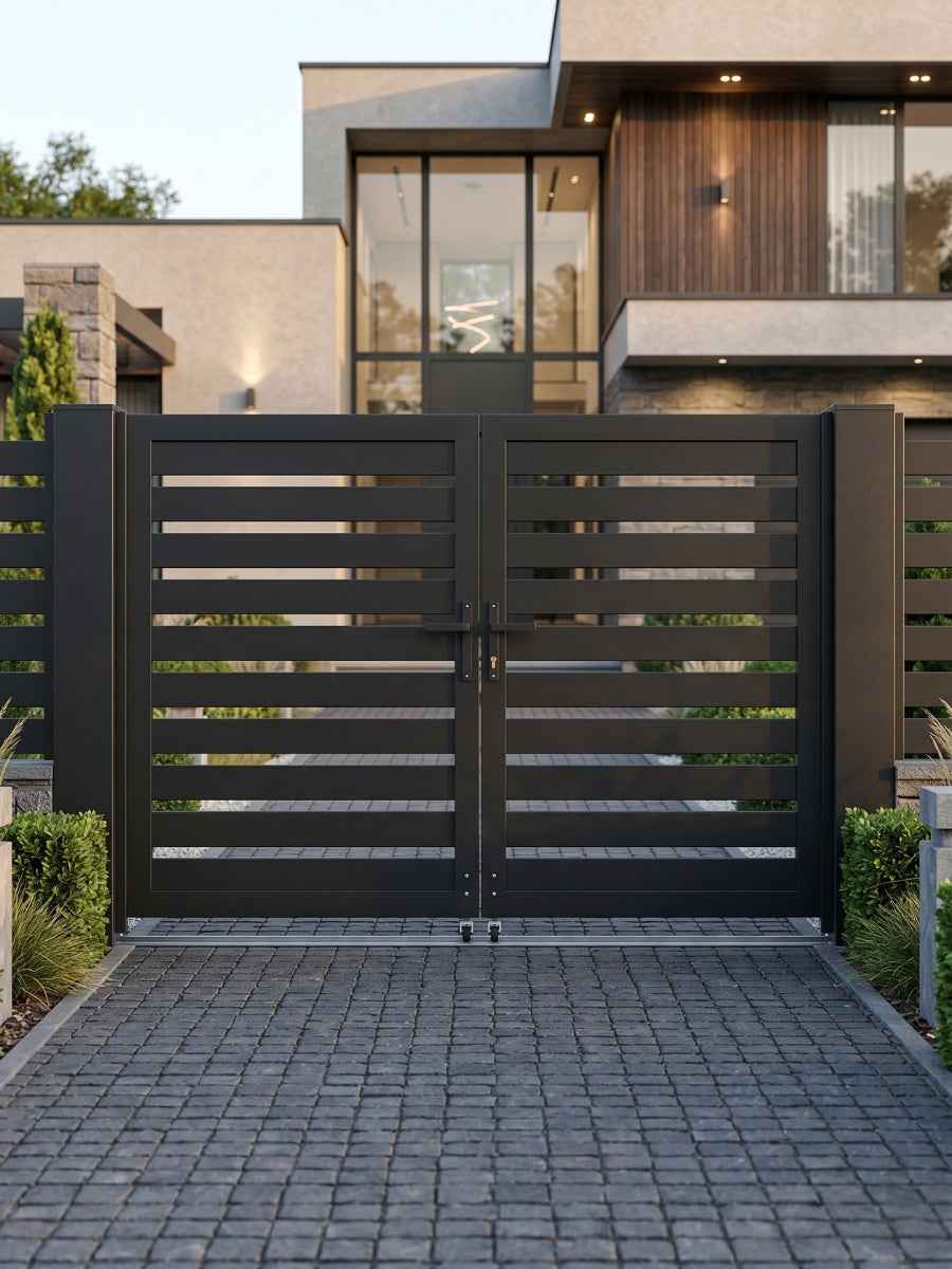 Aluminum Premium Fence Gate 8x6 – Modern, Heavy Duty, Semi Privacy