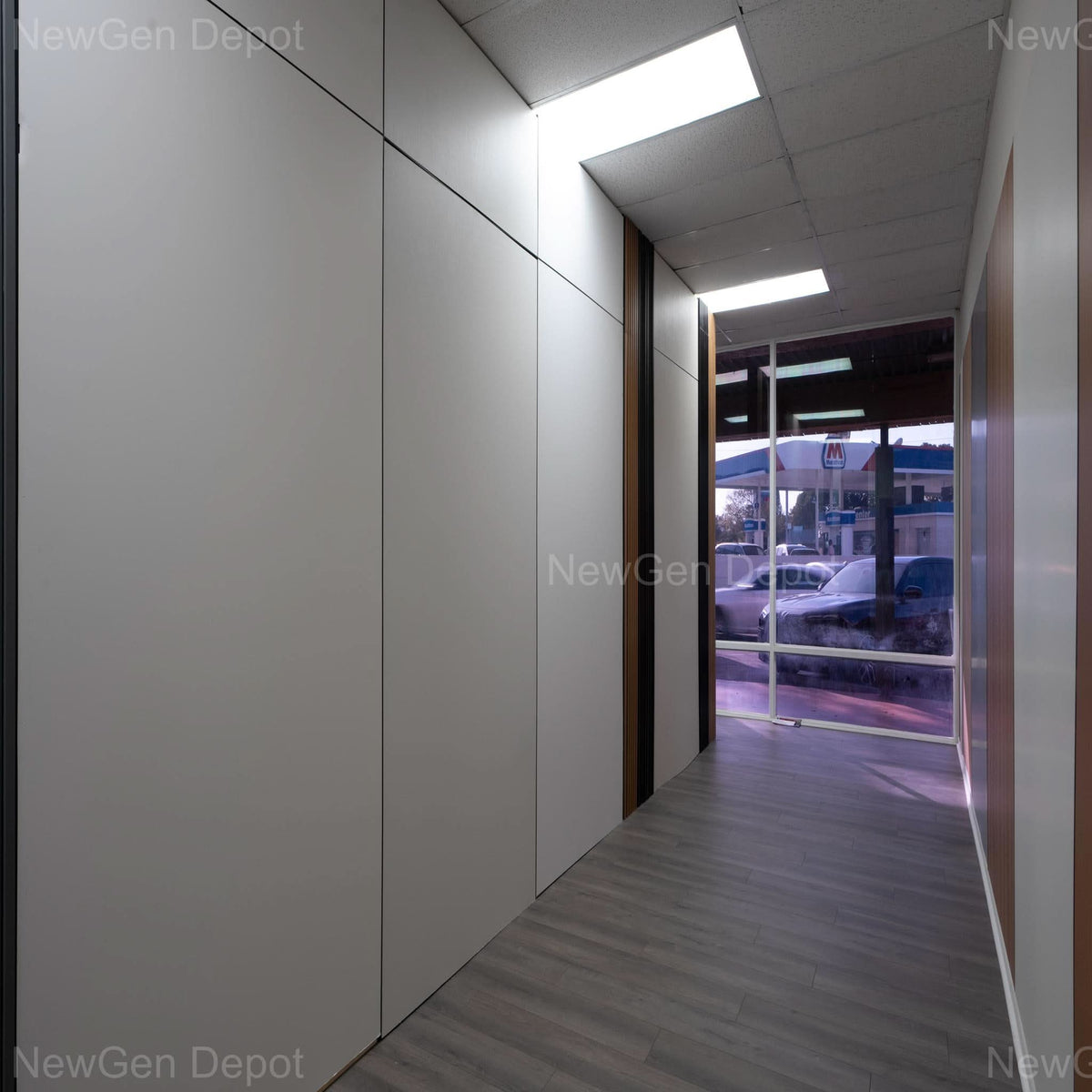 Elmwood Bamboo Charcoal Wood Veneer Panel – 8x4 ft, 8 mm, Fireproof & Waterproof, Ideal for Living Rooms & Offices - Wall Forma