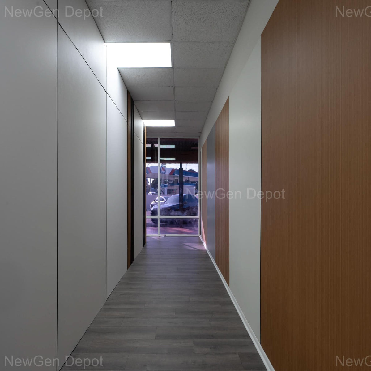 Elmwood Bamboo Charcoal Wood Veneer Panel – 8x4 ft, 8 mm, Fireproof & Waterproof, Ideal for Living Rooms & Offices - Wall Forma