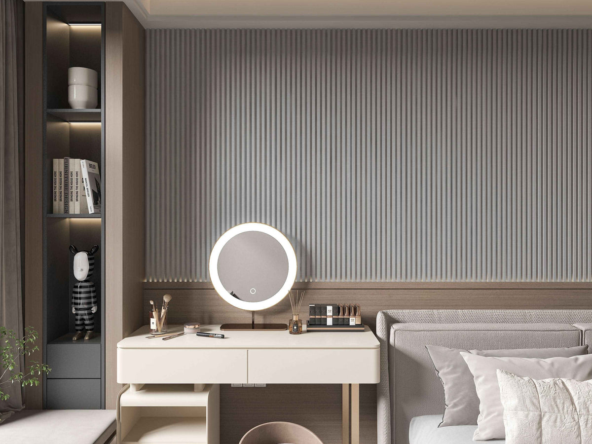 White linen WPC Fluted 3D Wall Panels |  42.9 sq. ft./Box
