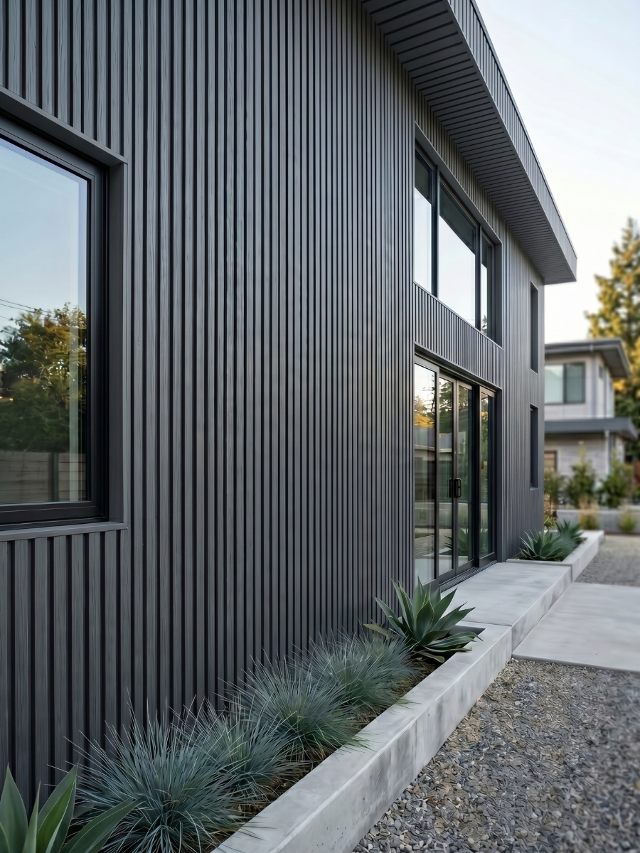 Gray Premium Composite Exterior Cladding Boards - Wall Forma
