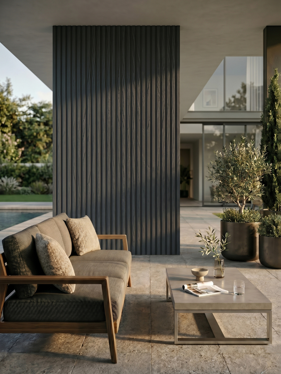 Gray Premium Composite Exterior Cladding Boards - Wall Forma