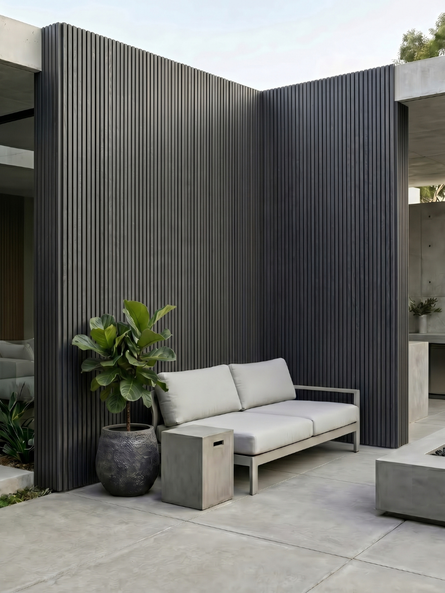 Gray Premium Composite Exterior Cladding Boards - Wall Forma