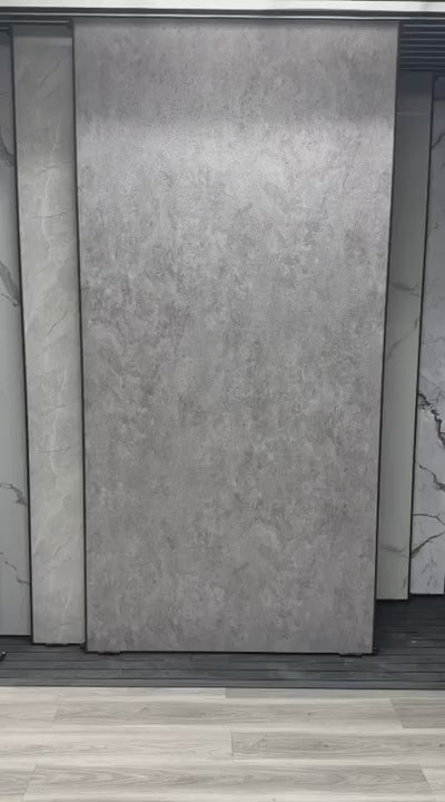 Grey stone PVC wall panels waterproof rough texture warehouse stock