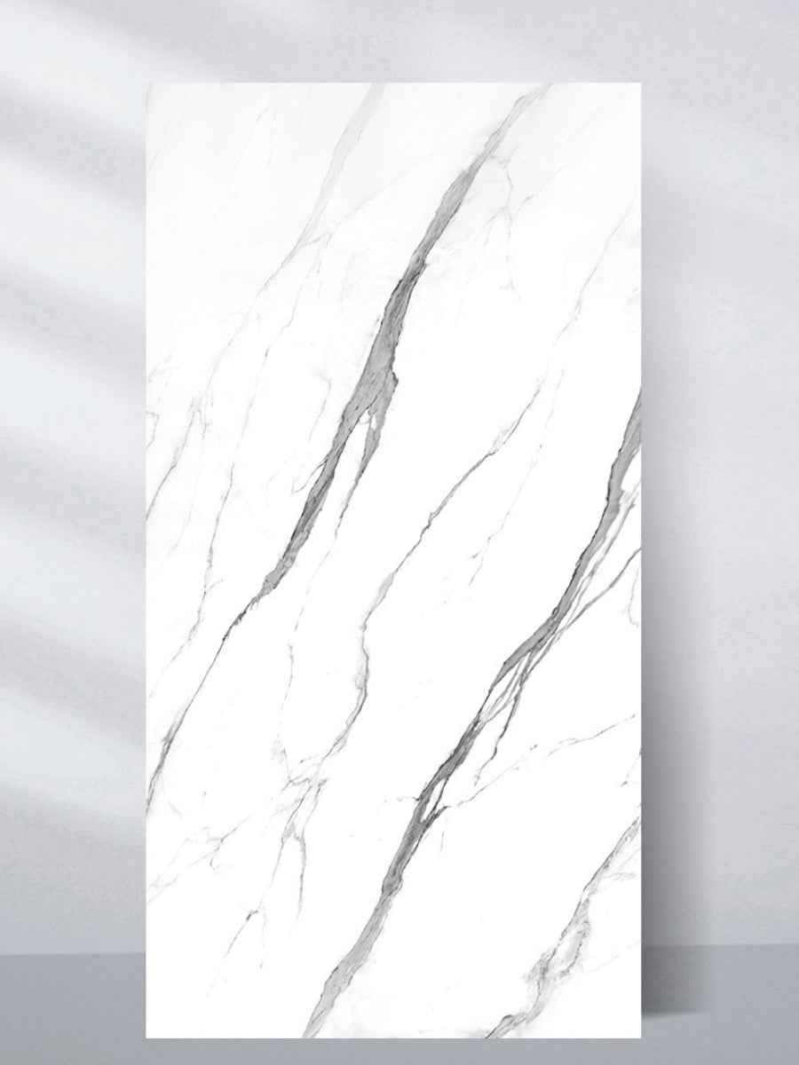 White Matte Marble UV Protected PVC Wall Panel - 4x8 ft, Fireproof & Waterproof (32 sq. ft)