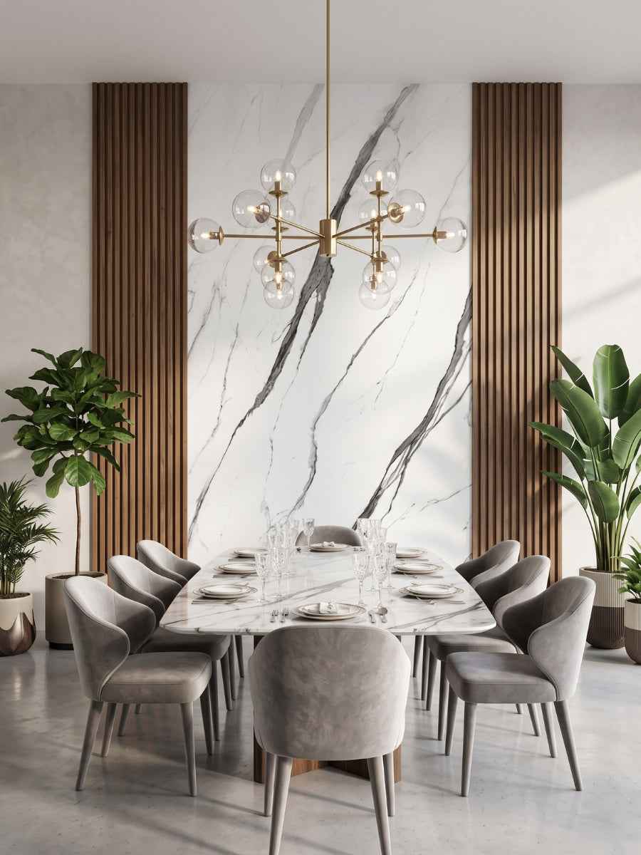White Matte Marble UV Protected PVC Wall Panel - 4x8 ft, Fireproof & Waterproof (32 sq. ft)