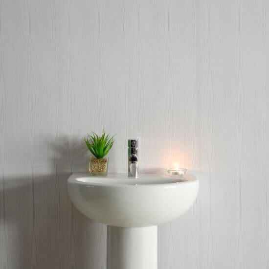 8mm White Wood Matt Bathroom Wall & Ceiling Panel - Pack of 4