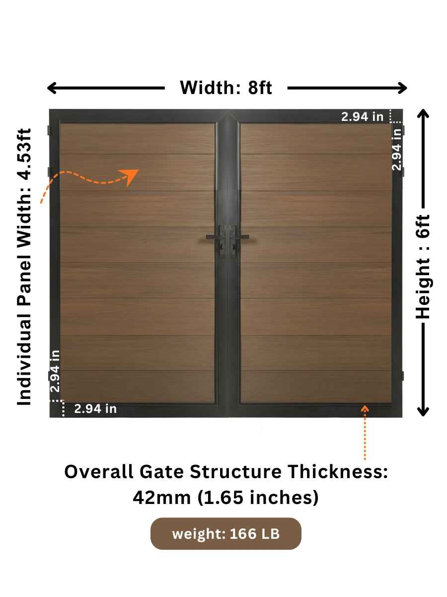 WPC Fence Gate Double (8ft x 6ft)