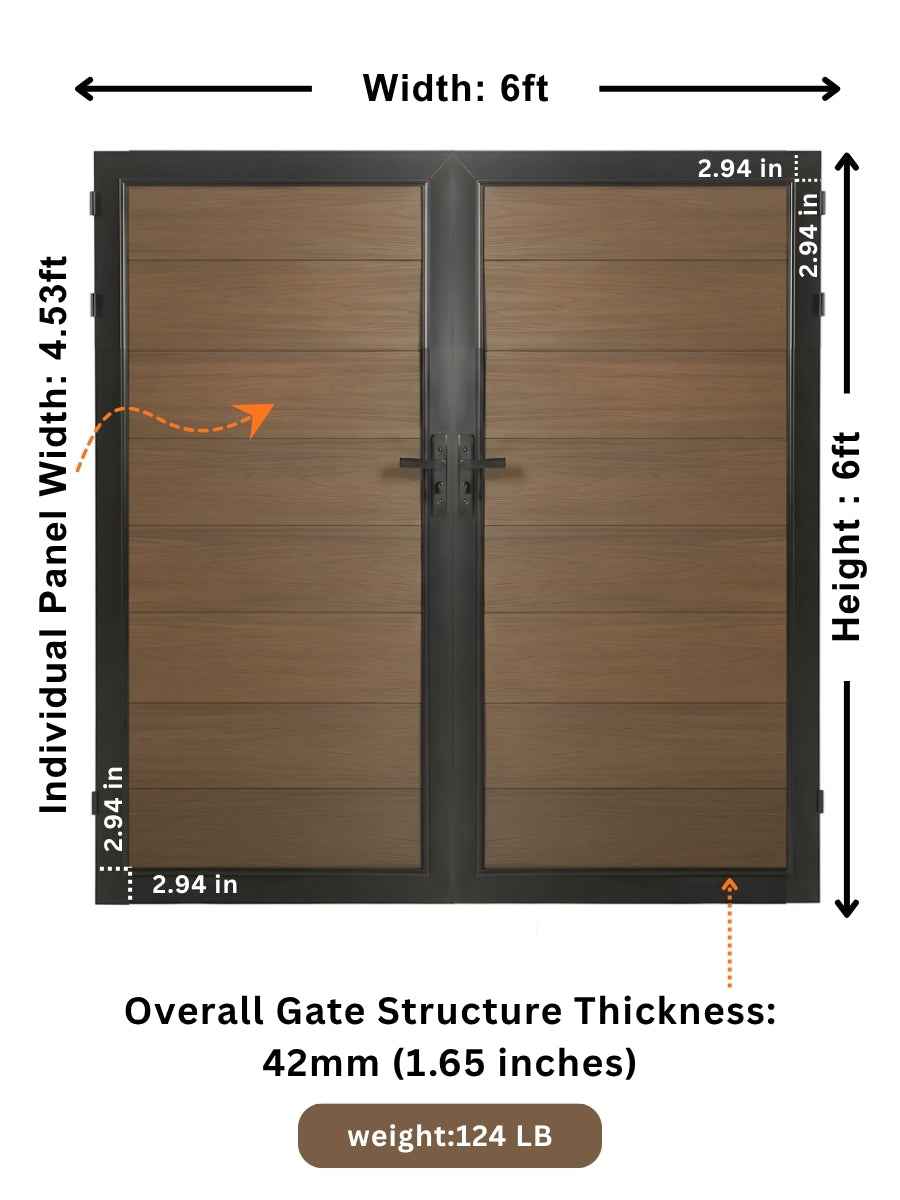 WPC Fence Gate Double (6ft x 6ft)