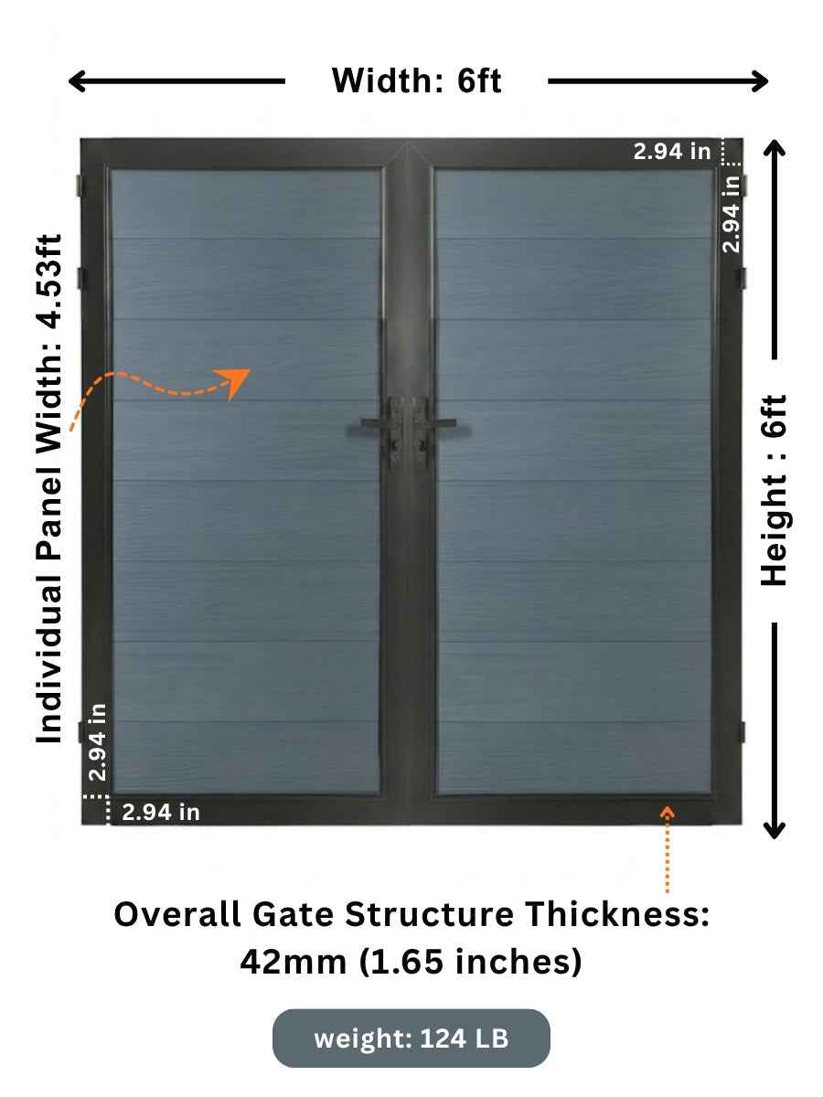 WPC Fence Gate Double (6ft x 6ft)