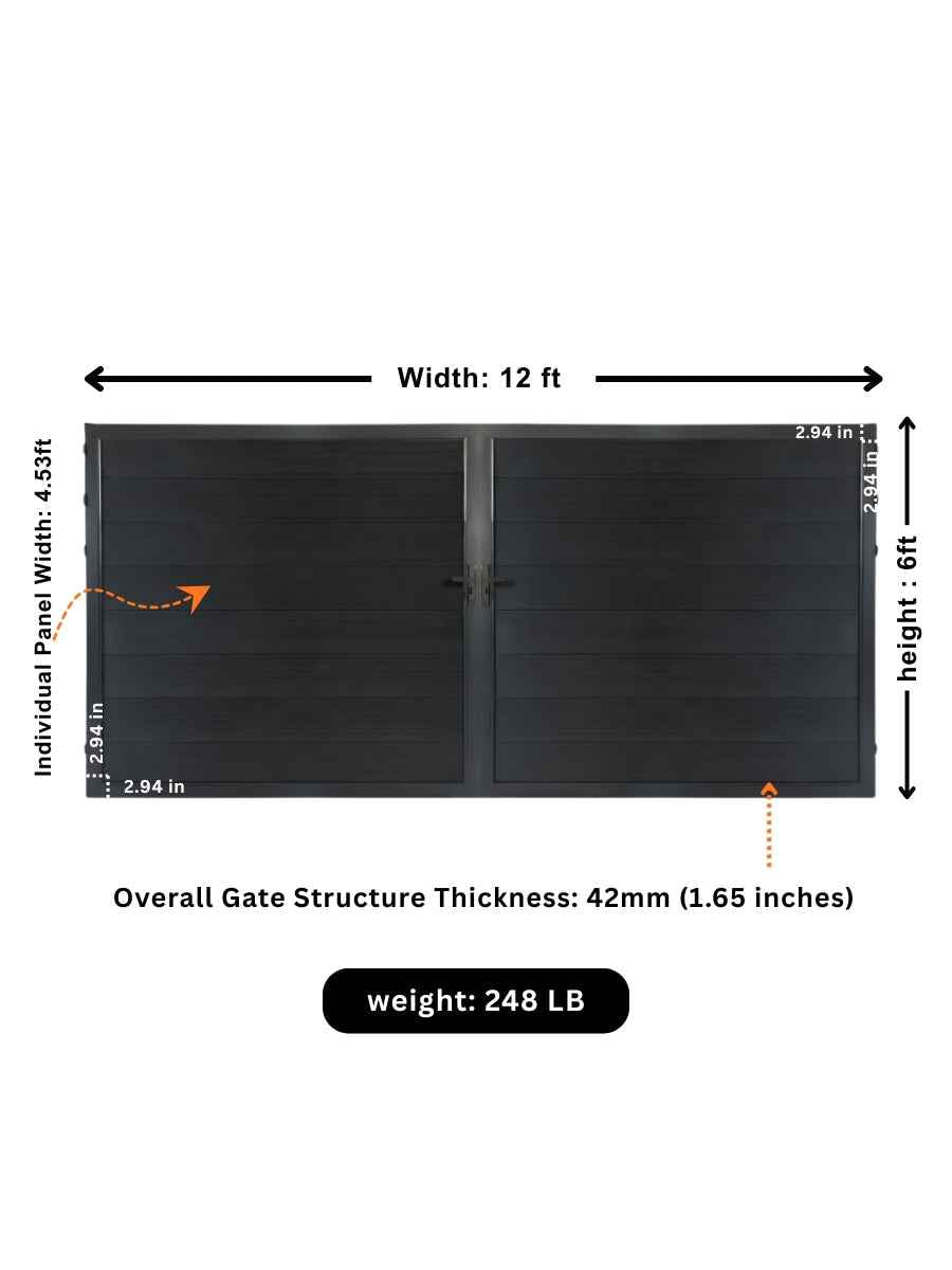WPC Fence Gate Double (12ft x 6ft)
