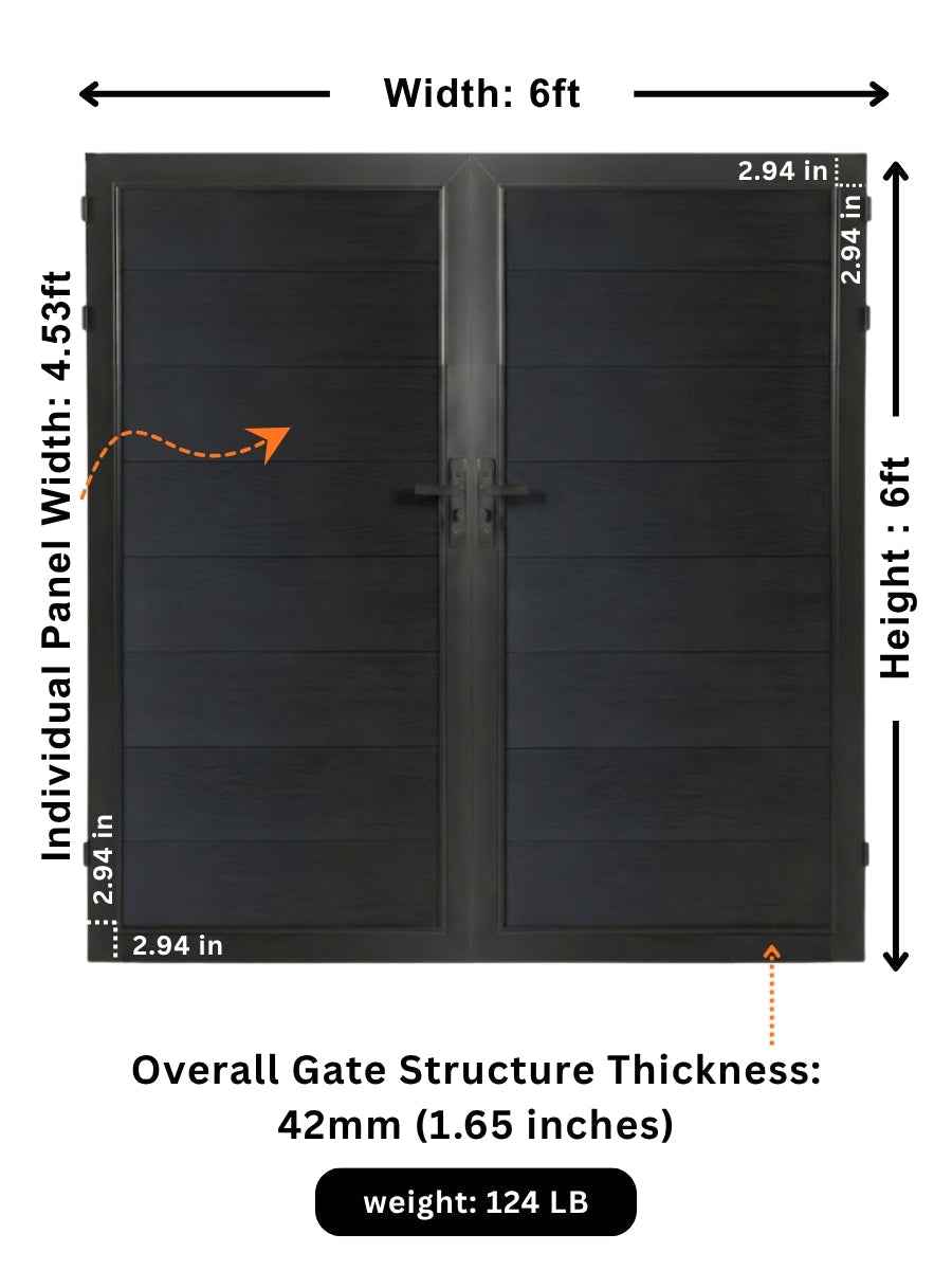 WPC Fence Gate Double (6ft x 6ft)
