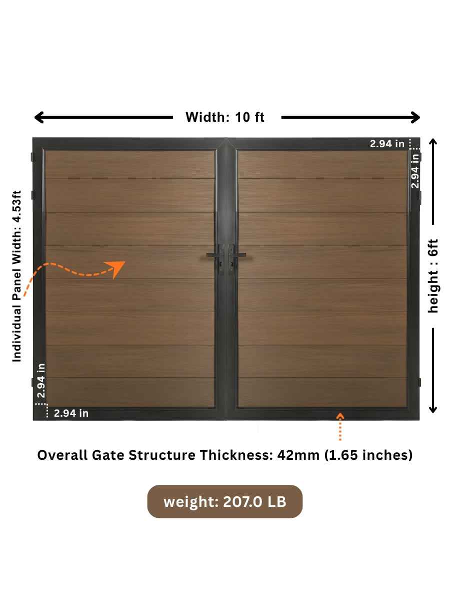 WPC Fence Gate Double (10ft x 6ft)