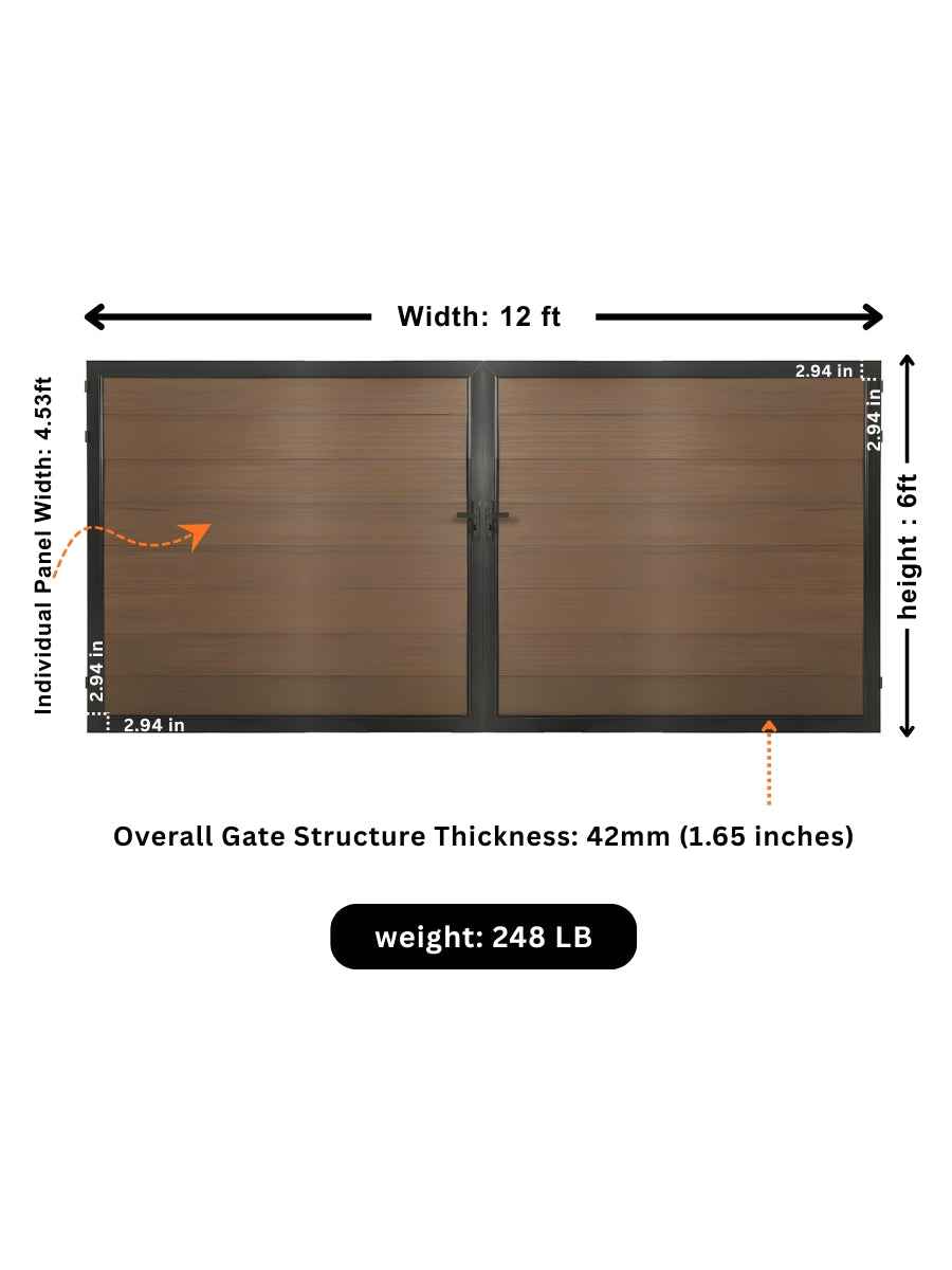 WPC Fence Gate Double (12ft x 6ft)