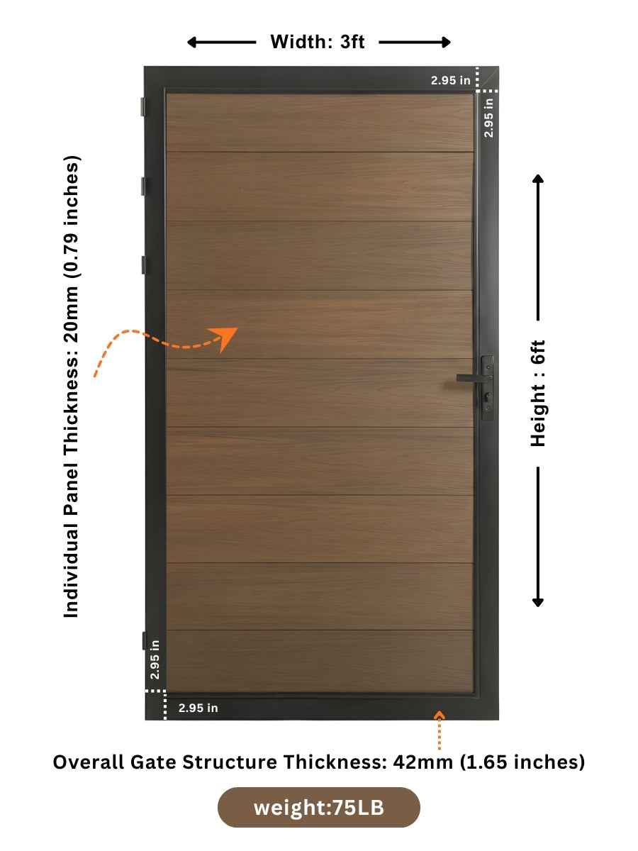 WPC Fence Gate Single (3ft x 6ft)