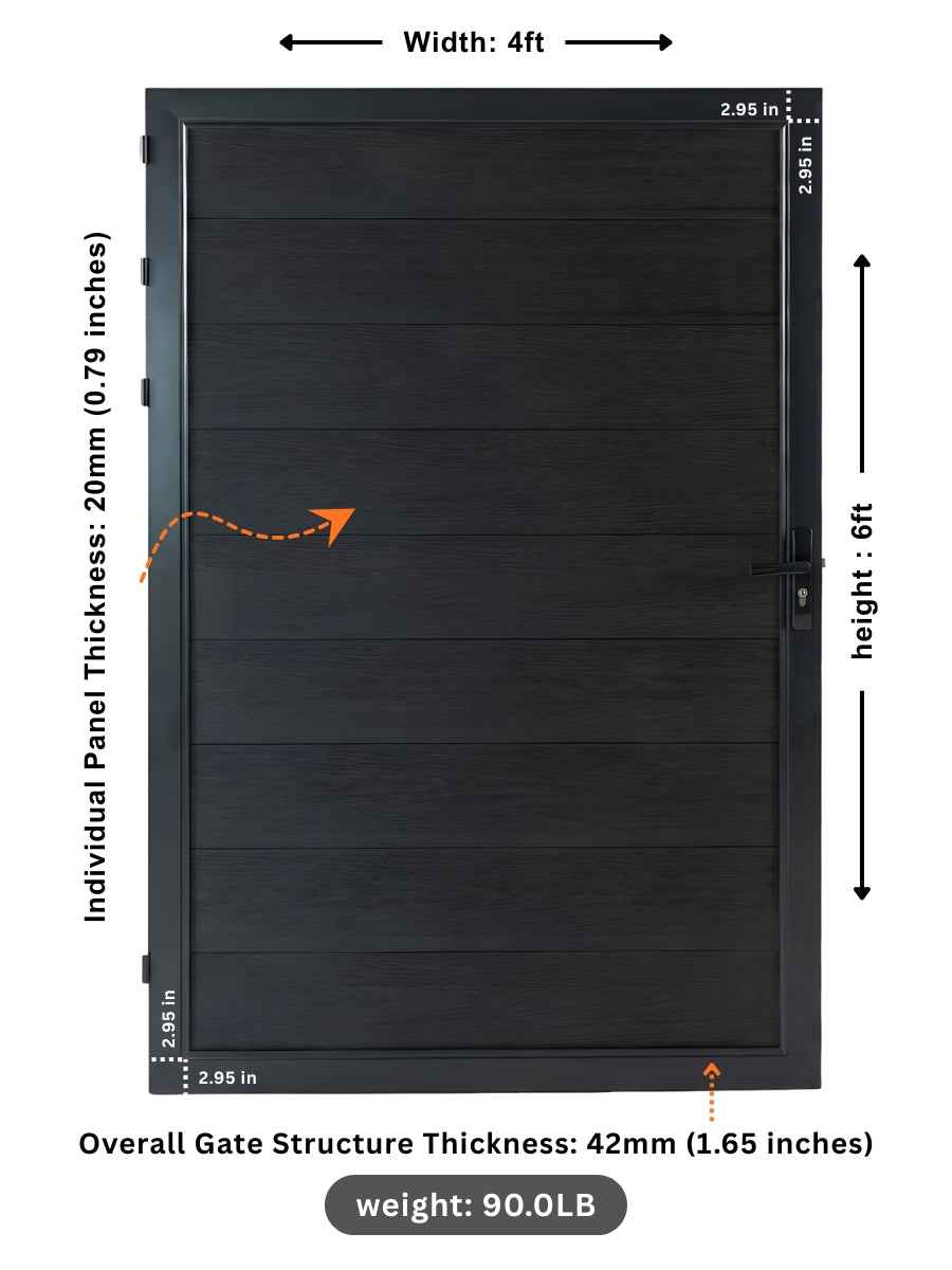 WPC Fence Gate Single (4ft x 6ft)
