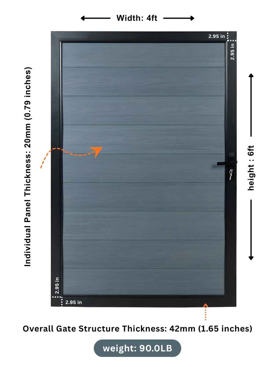 WPC Fence Gate Single (4ft x 6ft)