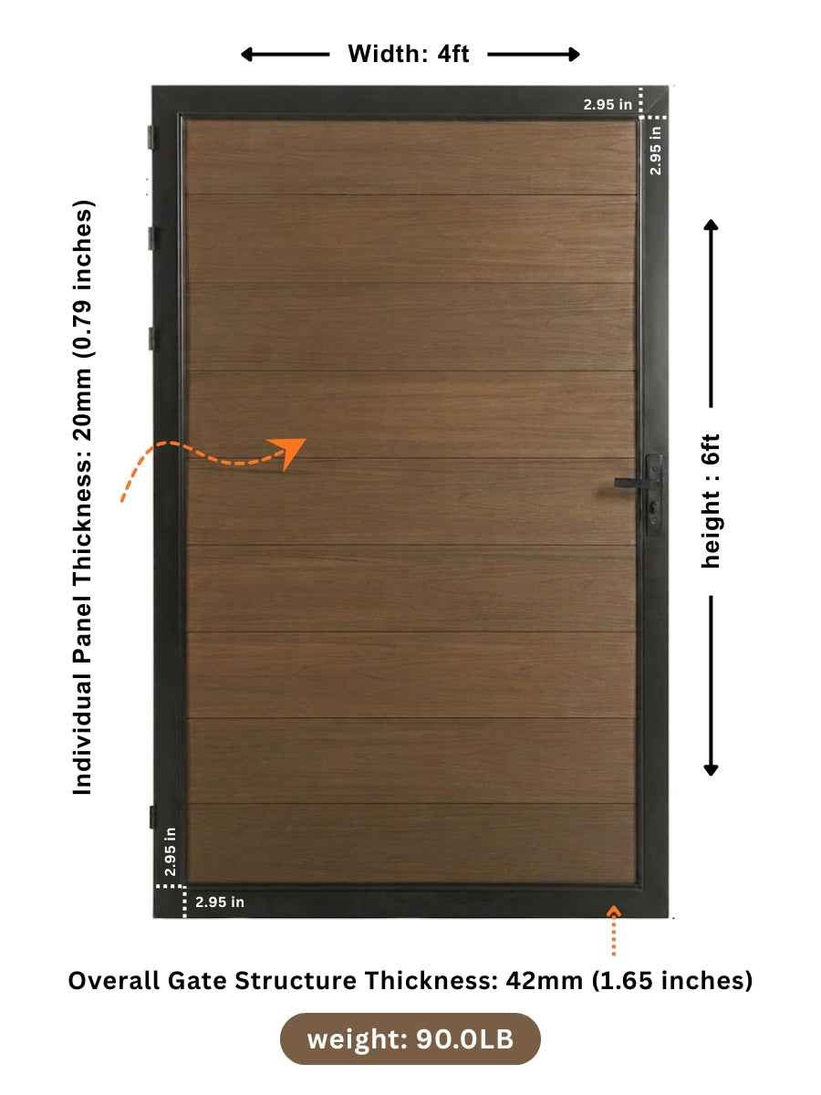WPC Fence Gate Single (4ft x 6ft)